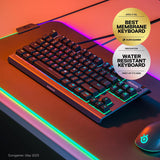 SteelSeries Apex 3 TKL - RGB Gaming Keyboard - Tenkeyless Compact Esports Form Factor - 8-Zone RGB Illumination - IP32 Water & Dust Resistant - English QWERTY Layout , Black