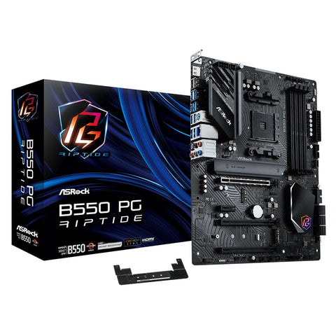 ASRock B550 PG Riptide AMD AM4 Socket Motherboard, ATX, 4x DDR4 Slots, 2x M.2 Sockets, GbE LAN, 1x HDMI Port