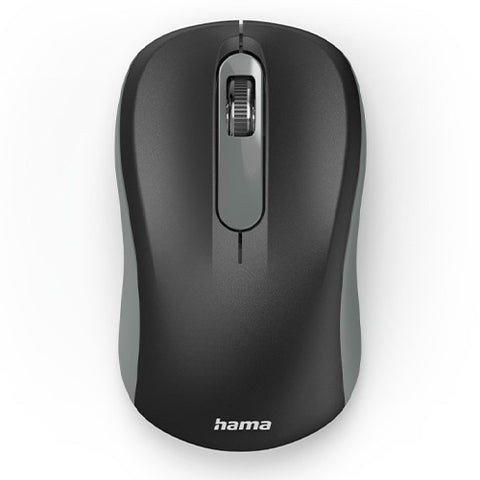 Hama AMW-200 Wireless Optical Mouse, 3 Buttons, USB Nano Receiver, Black/Grey